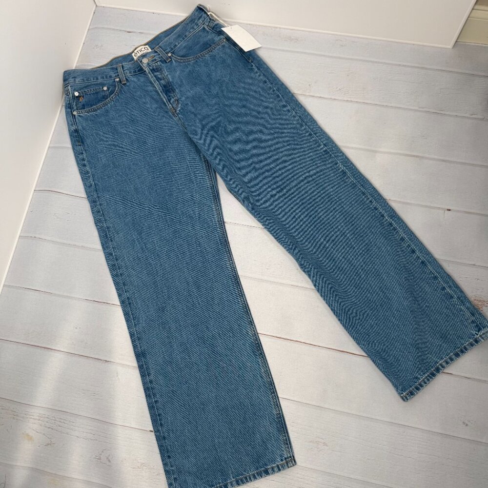 Etica Stanton Relaxed Wide Leg Jeans Salina Wash Sustainable Denim NWT Size 30